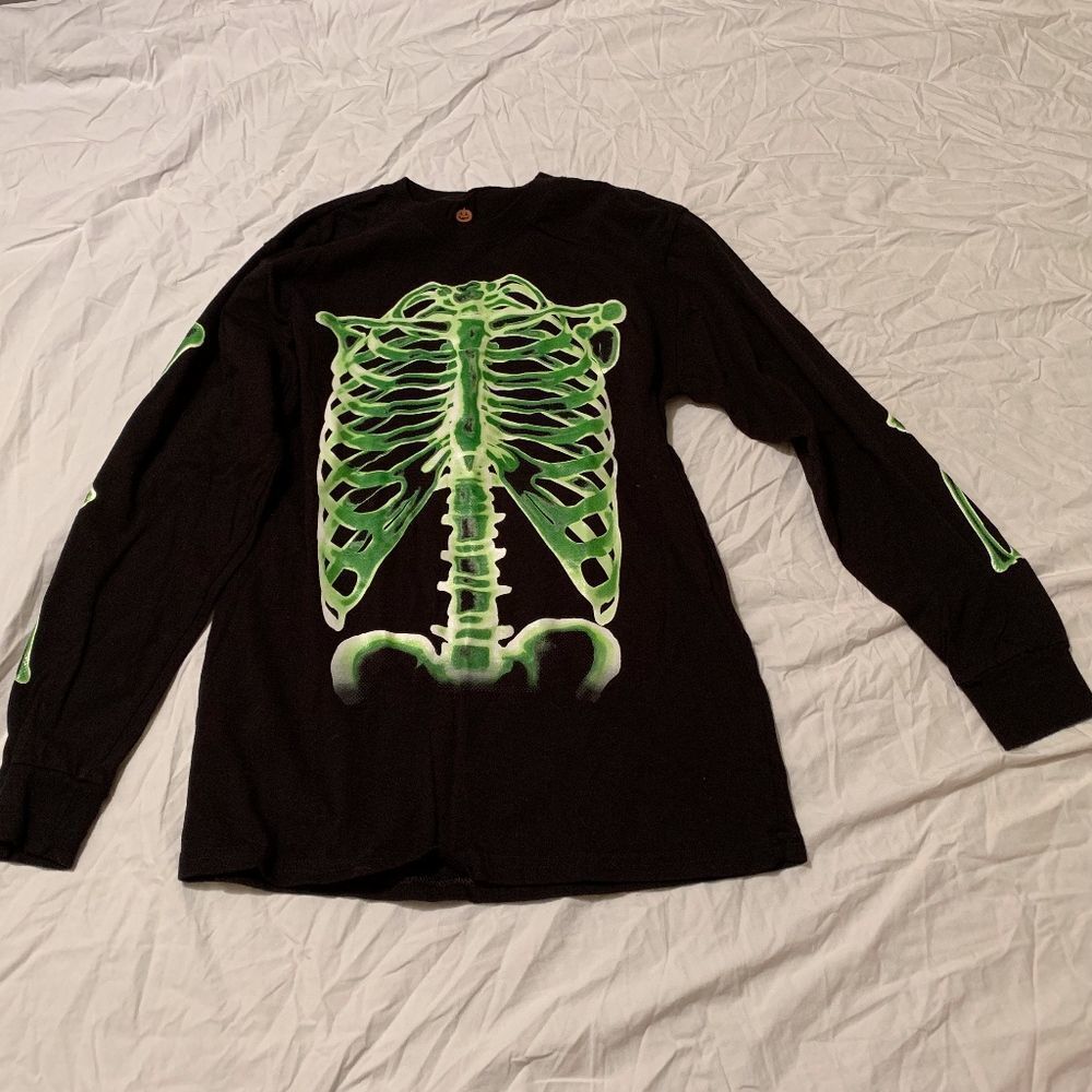 child Skeleton long sleeve shirt black green 18